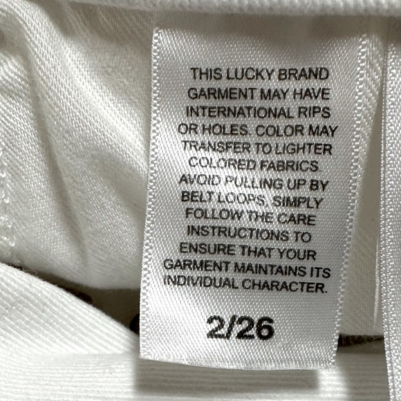 Lucky Brand NEW Bright White Distressed 5 Button Fly Cropped Denim Jeans 2/24 - Picture 11 of 14